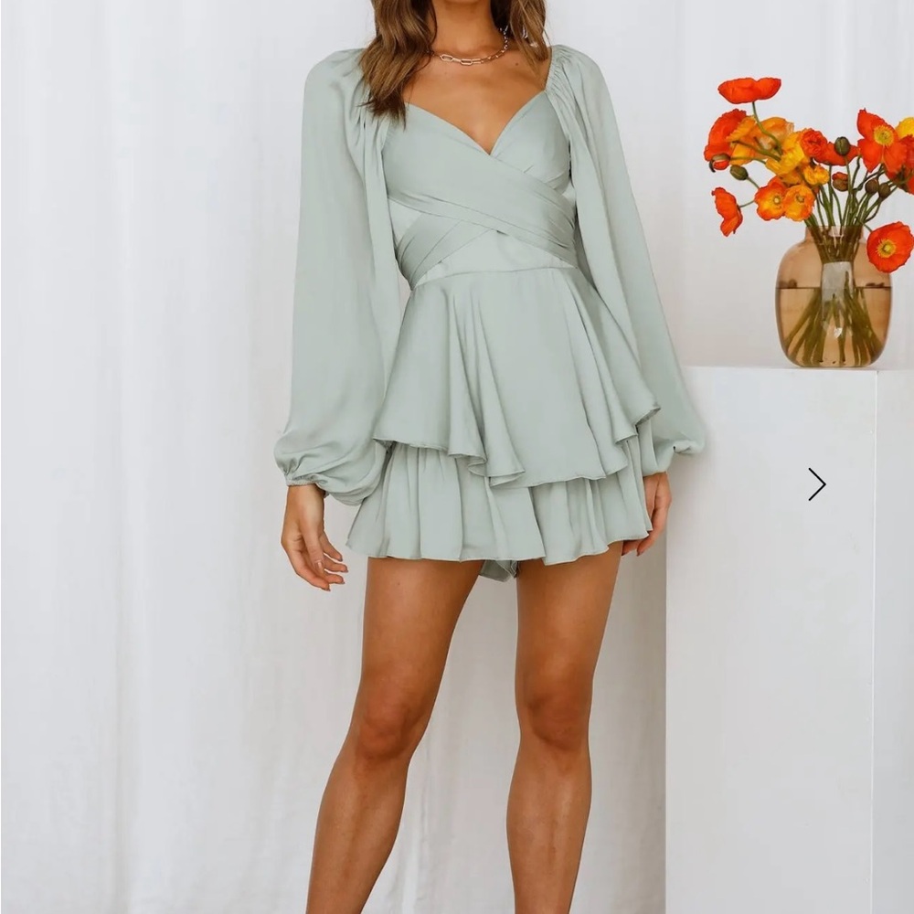 Hello Molly Sunrise Memories Romper in Pistachio